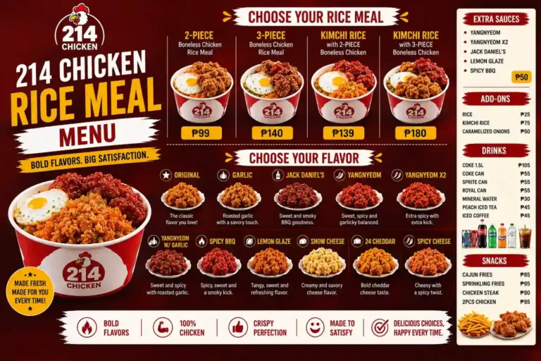 24 chicken rice meal menu