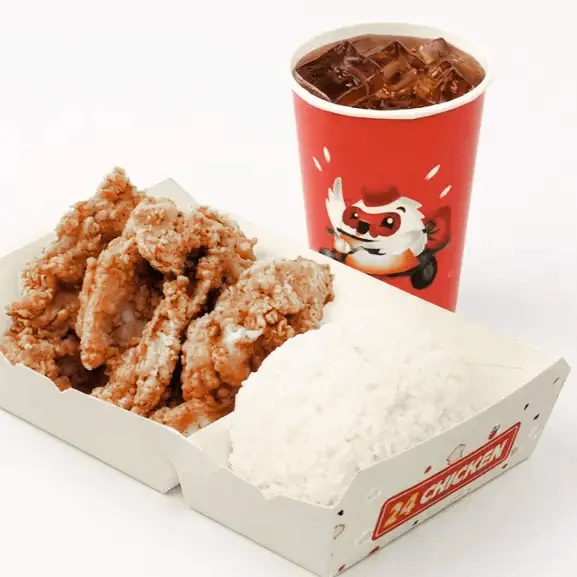 3pcs Chicken with rice and Drink 3pcs Chicken with rice and Drink